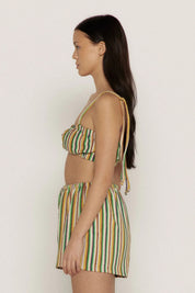 Green Stripe Terry Bra Top