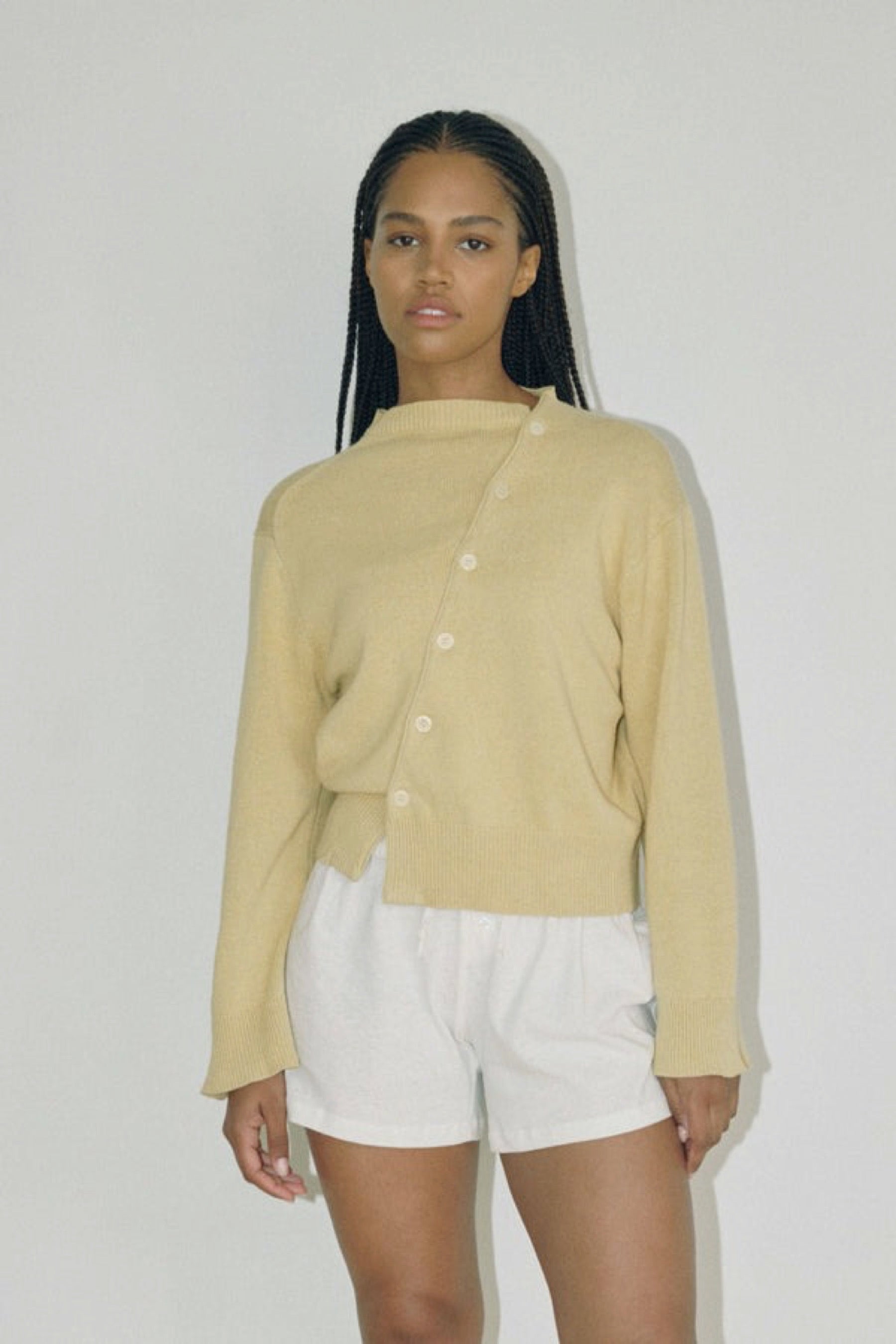 Wheat Asymmetrical Knit