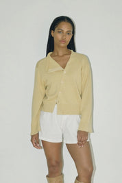 Wheat Asymmetrical Knit