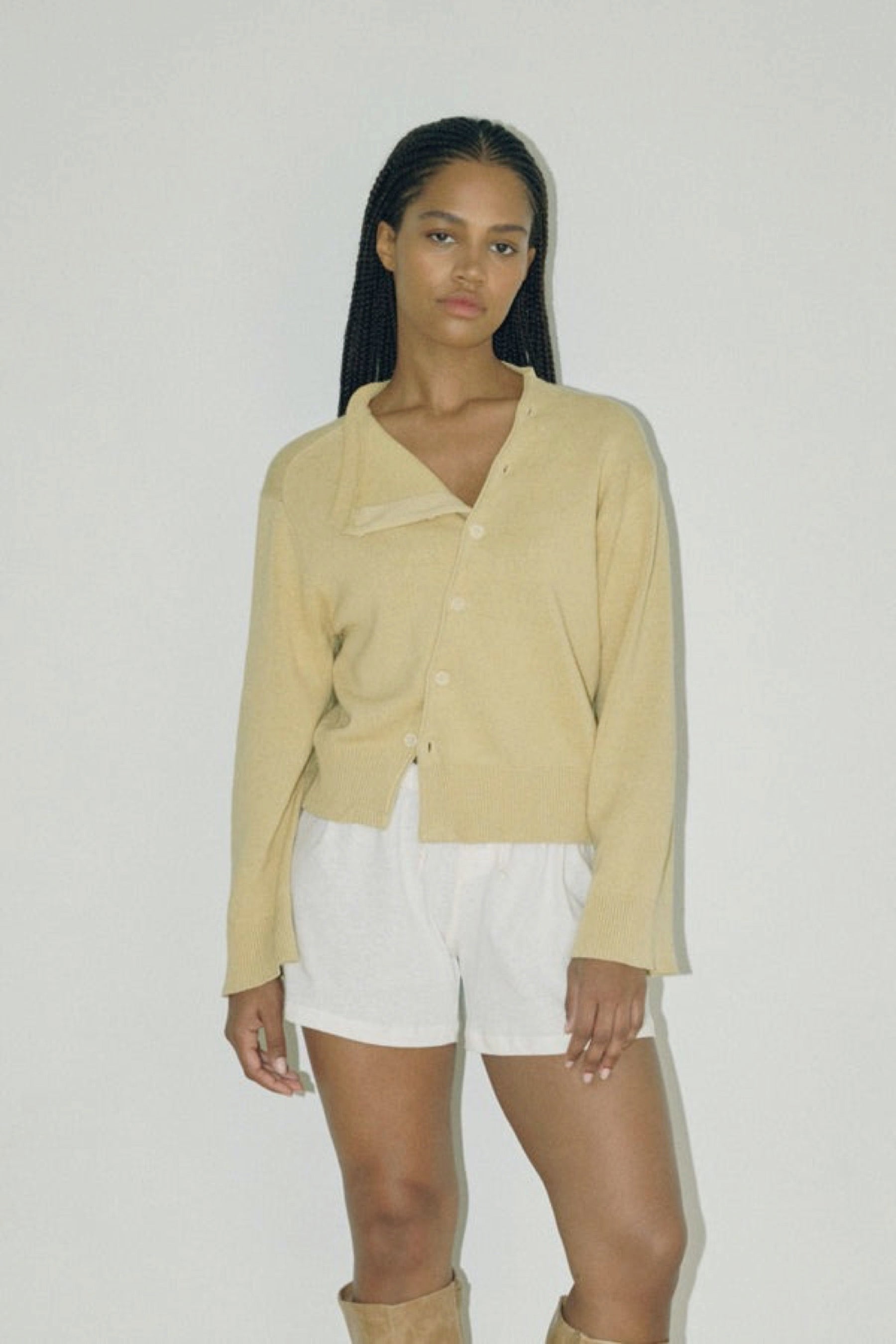 Wheat Asymmetrical Knit