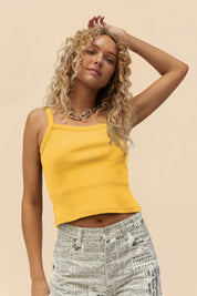 Yellow Bloom Solid 90s Tank