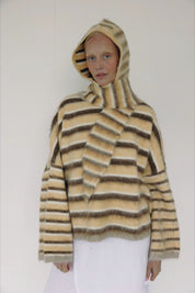 Stripe Hooded Scarf