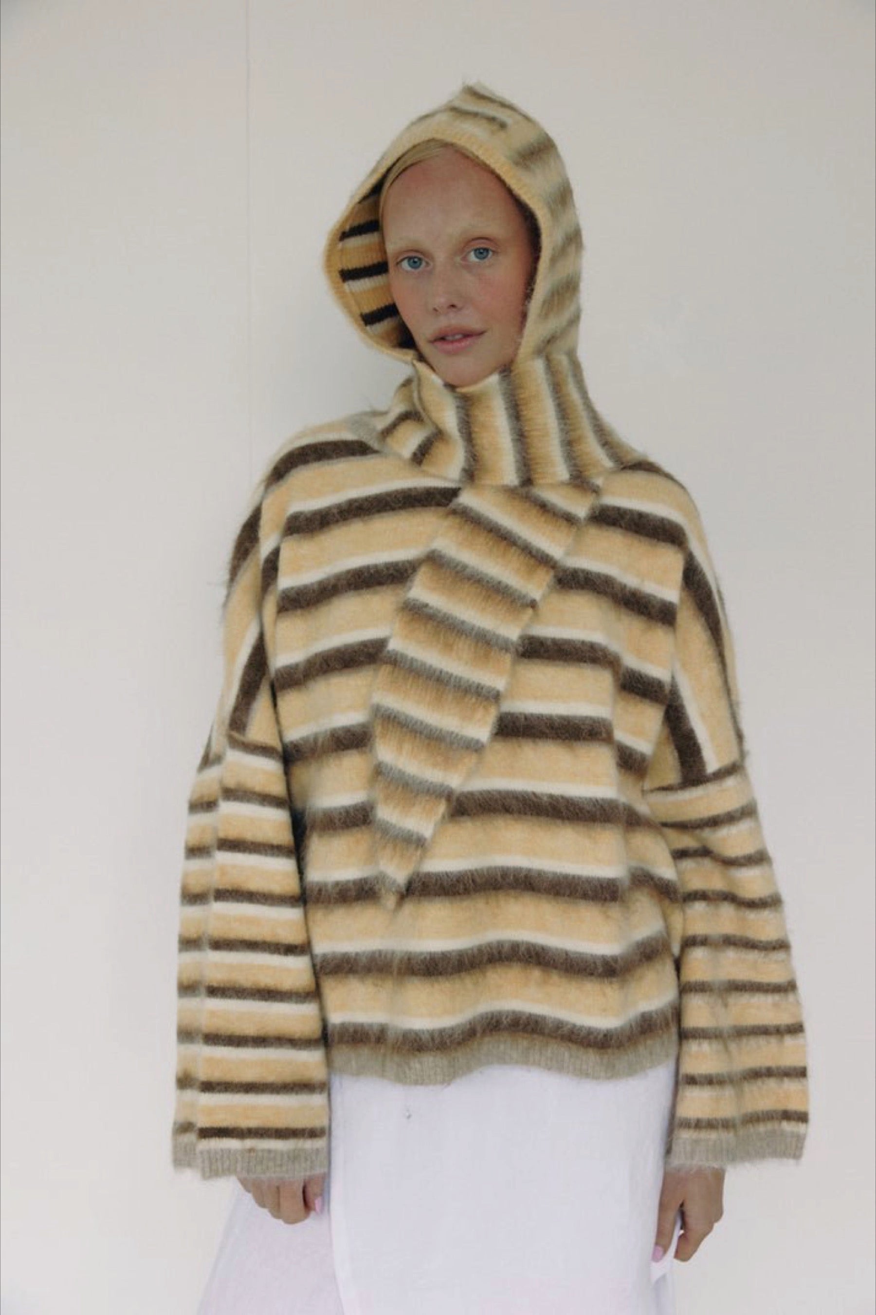 Stripe Hooded Scarf