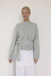 Mist Asymmetric Knit Cardigan