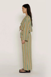 Green Stripe Terry Trouser