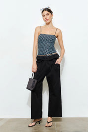 Black Anja Fold Over Pant