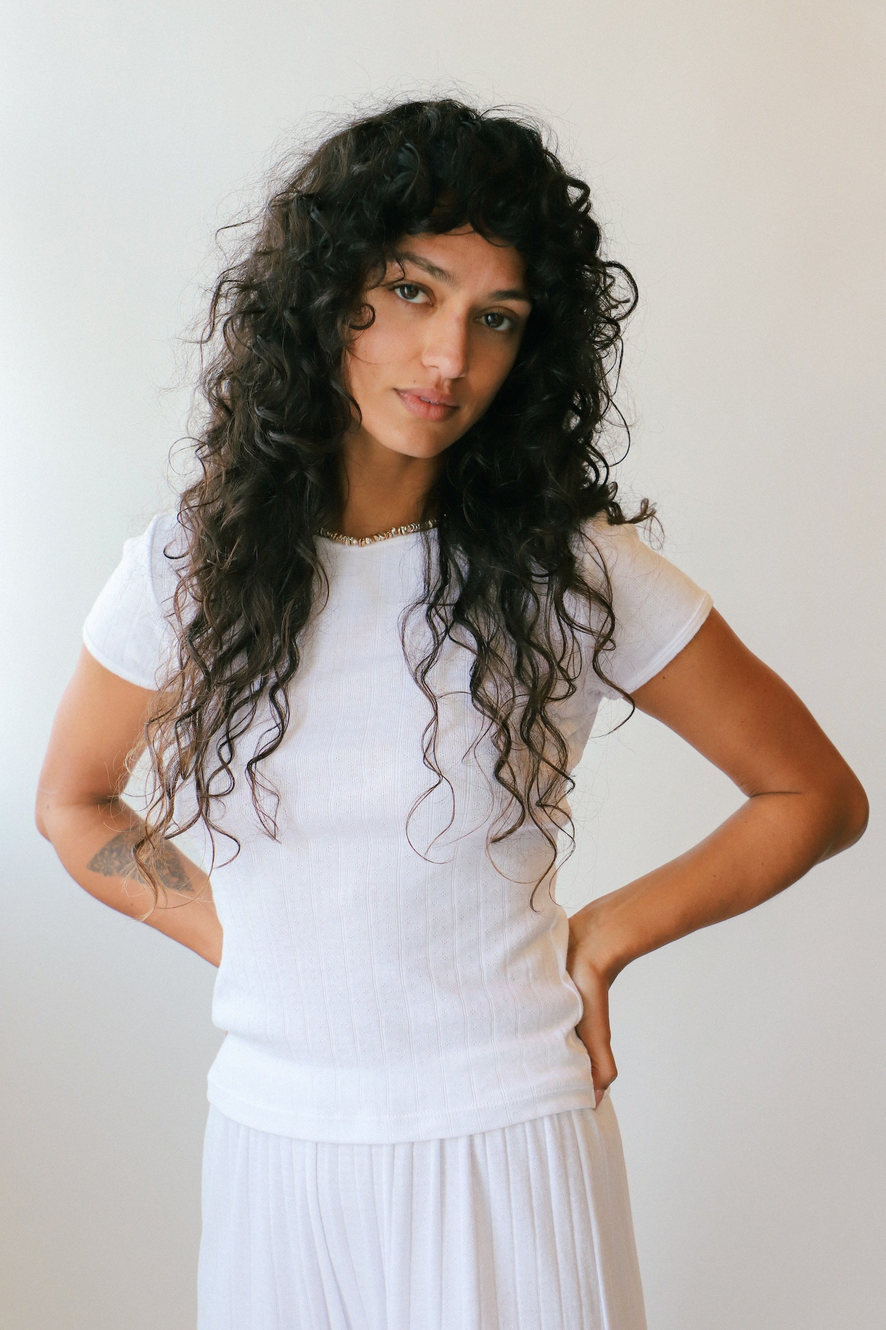 Powder Pointelle Baby Tee