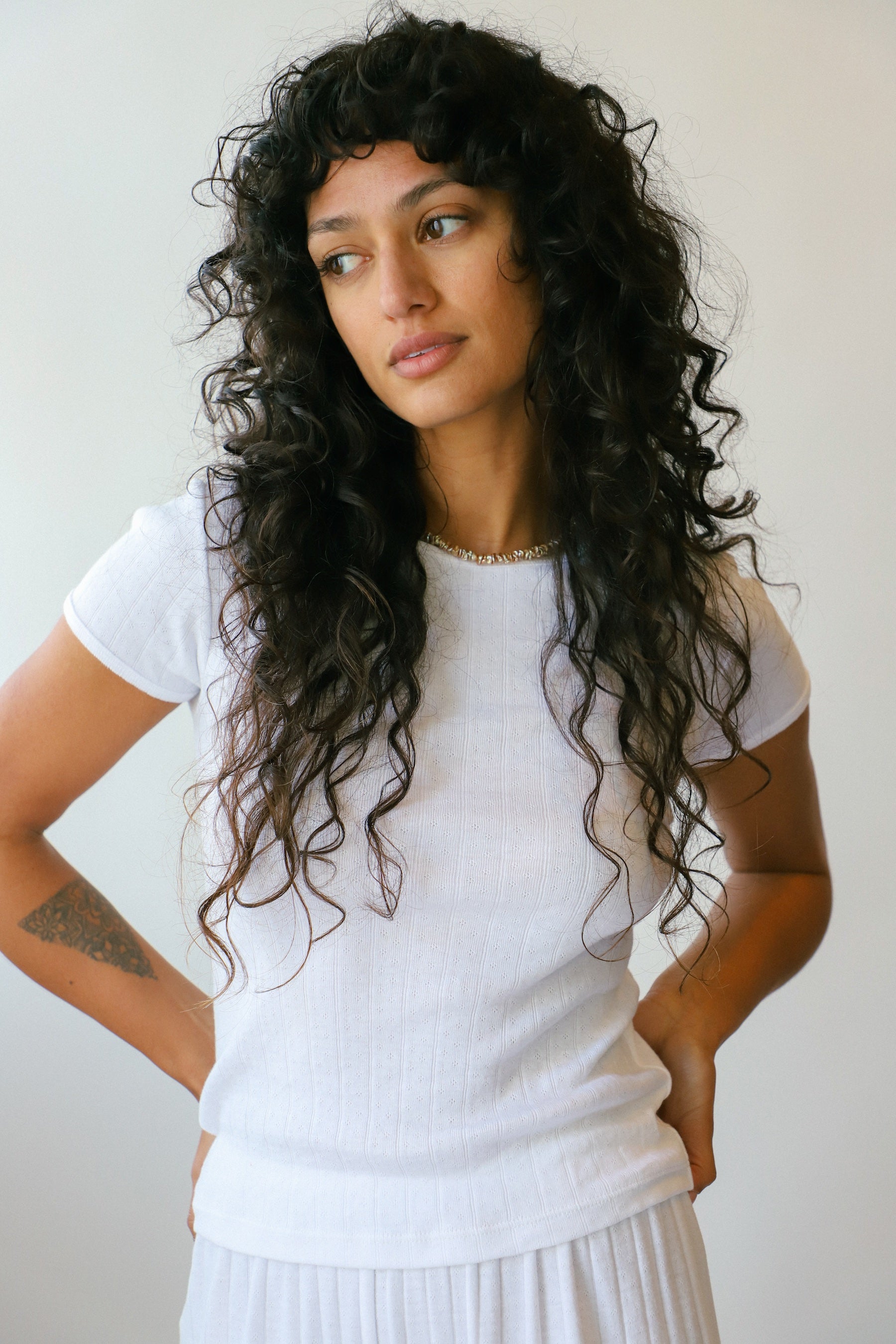 Powder Pointelle Baby Tee