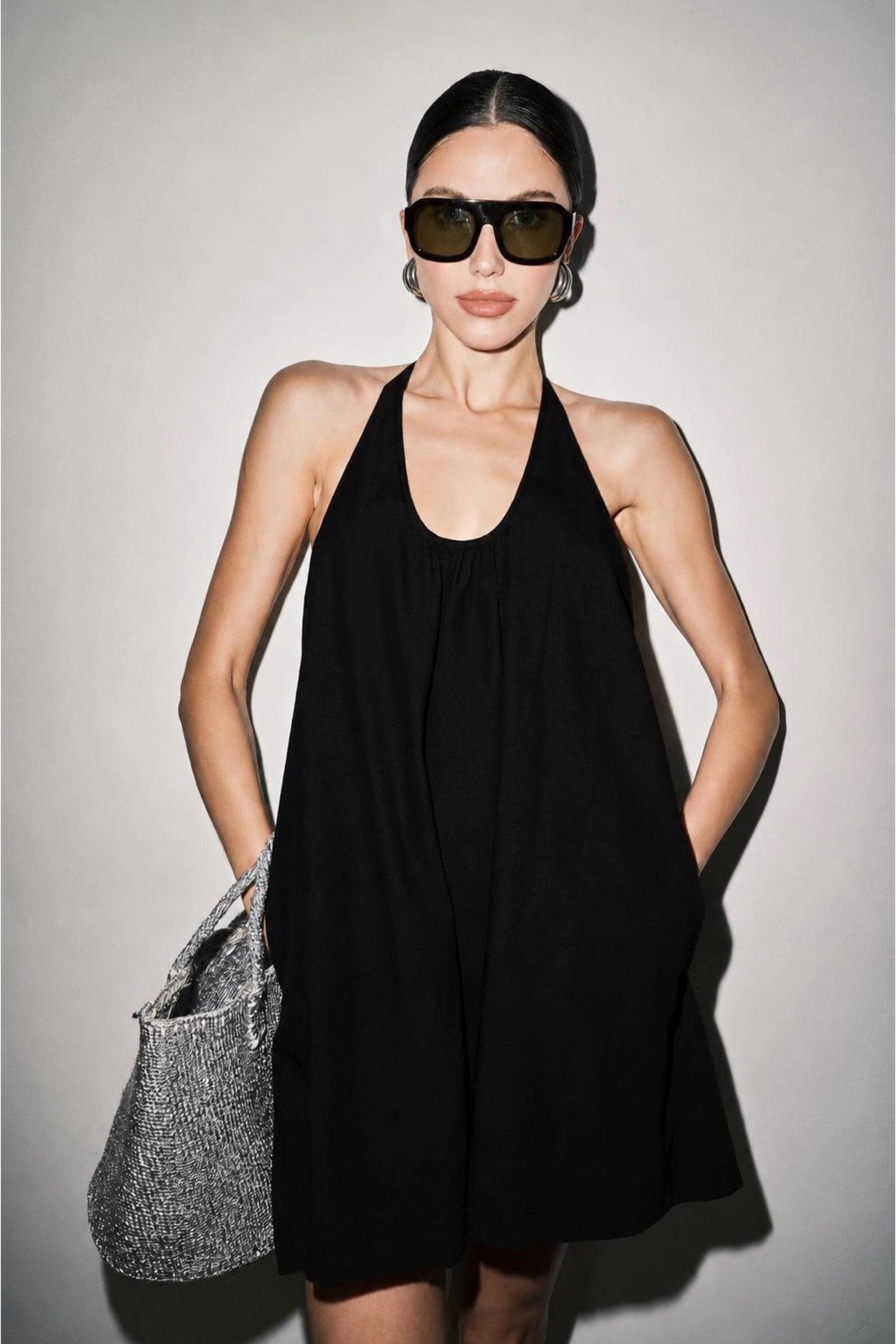 Black Lala Halter Dress