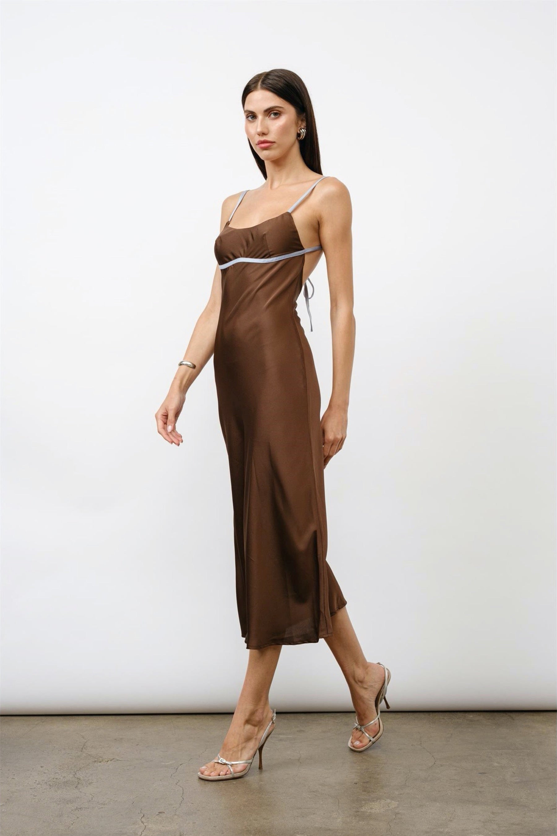 Brown Aurelia Bias Dress