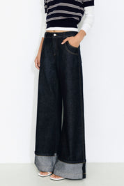 Wide Leg Cuffed Jean