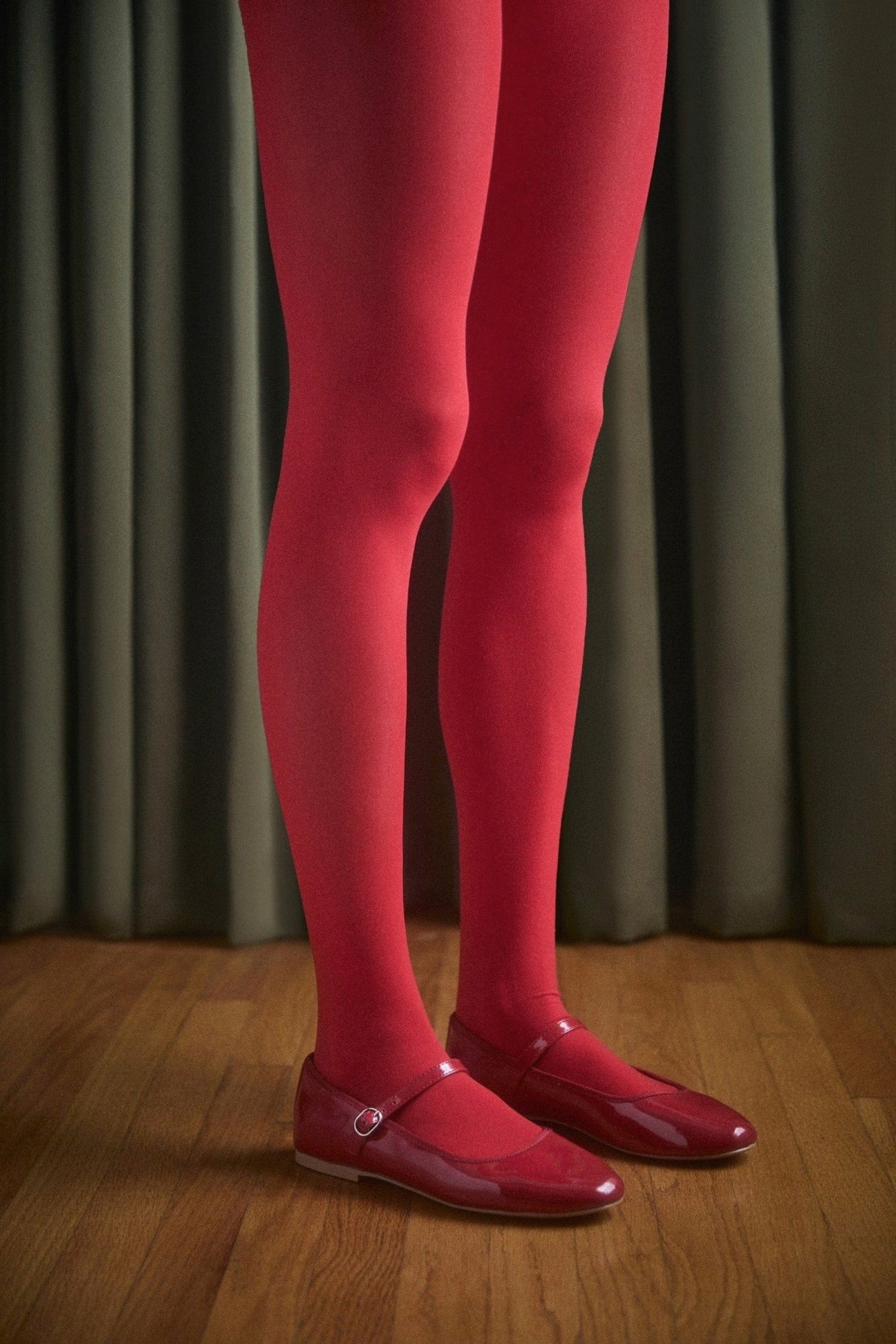 Red Solid Tights