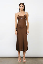 Brown Aurelia Bias Dress