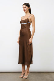 Brown Aurelia Bias Dress