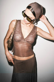 Brown Polka Dot Lilou Tank
