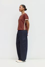 Brown Stripe Cait Tee
