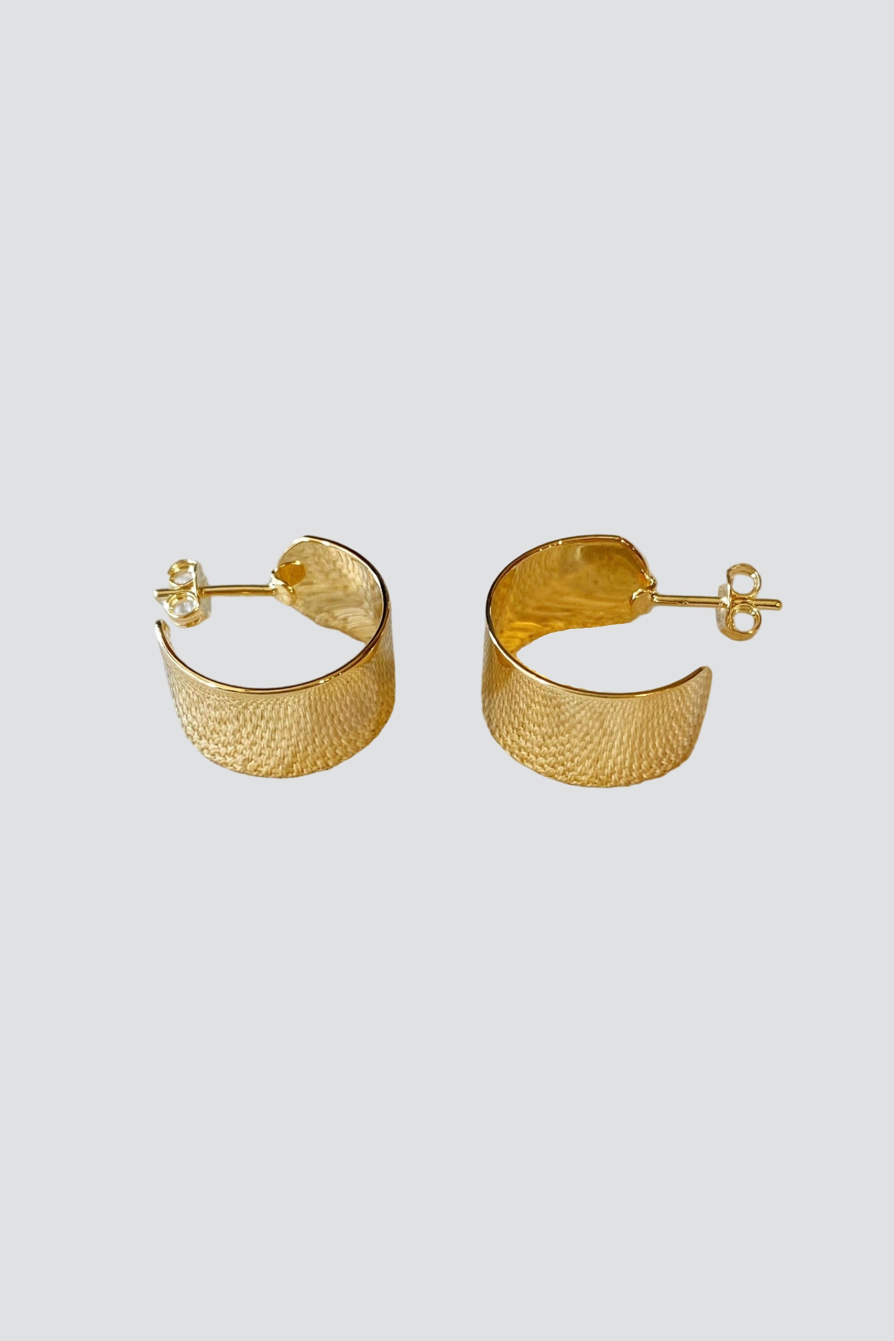 Gold Flat Wide Hoops