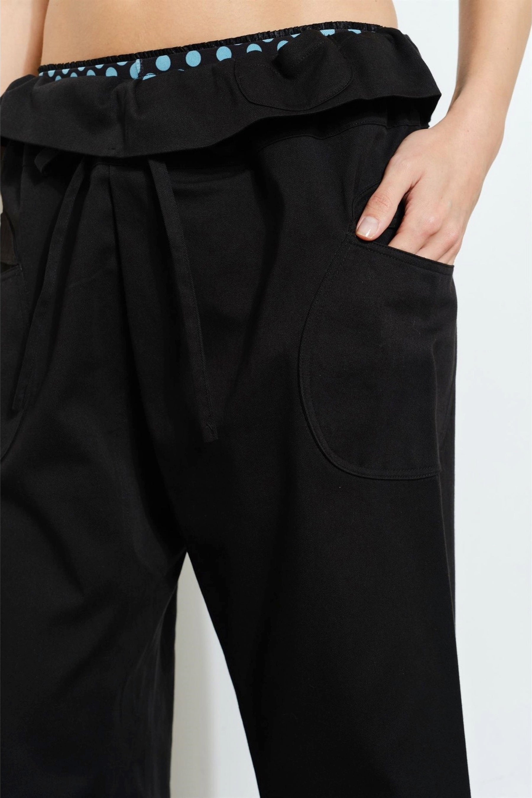 Black Anja Fold Over Pant