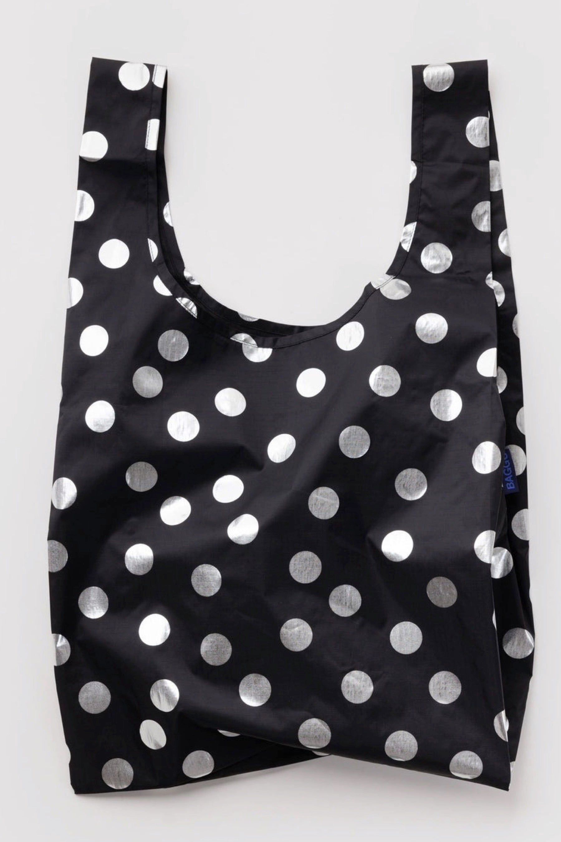 Silver Metallic Polka Dot Baggu