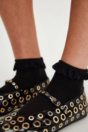 Black Beloved Waffle Socks