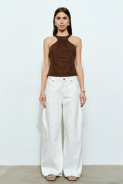 White Brynn Sculpted Wide Denim