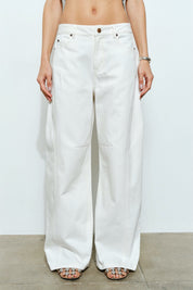 White Brynn Sculpted Wide Denim