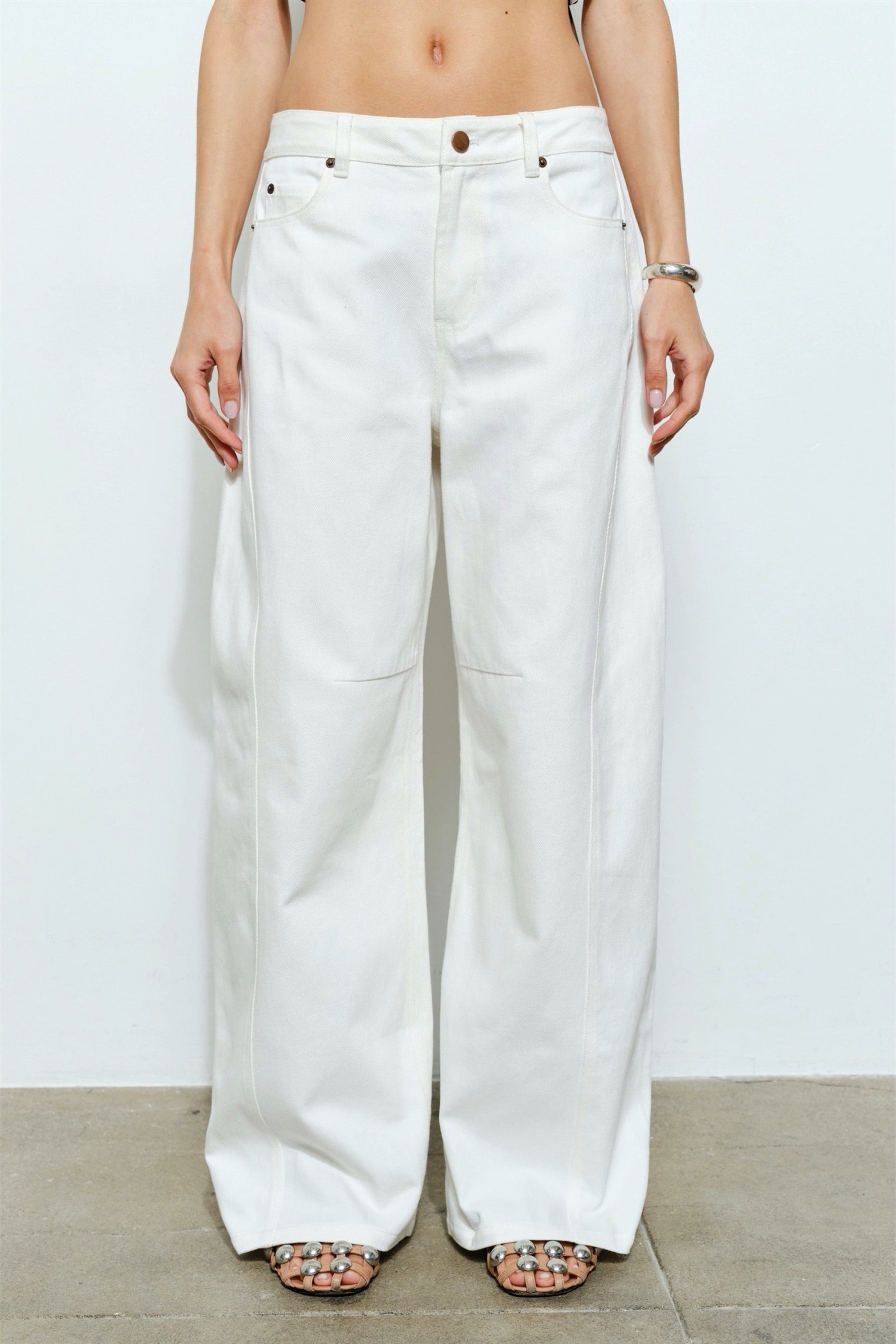 White Brynn Sculpted Wide Denim