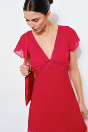 Red Satin Leda Bag