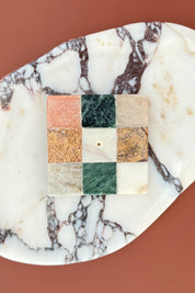 Rainbow Check Marble Incense Holder