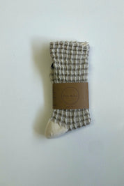 Cream Gingham Waffle Socks