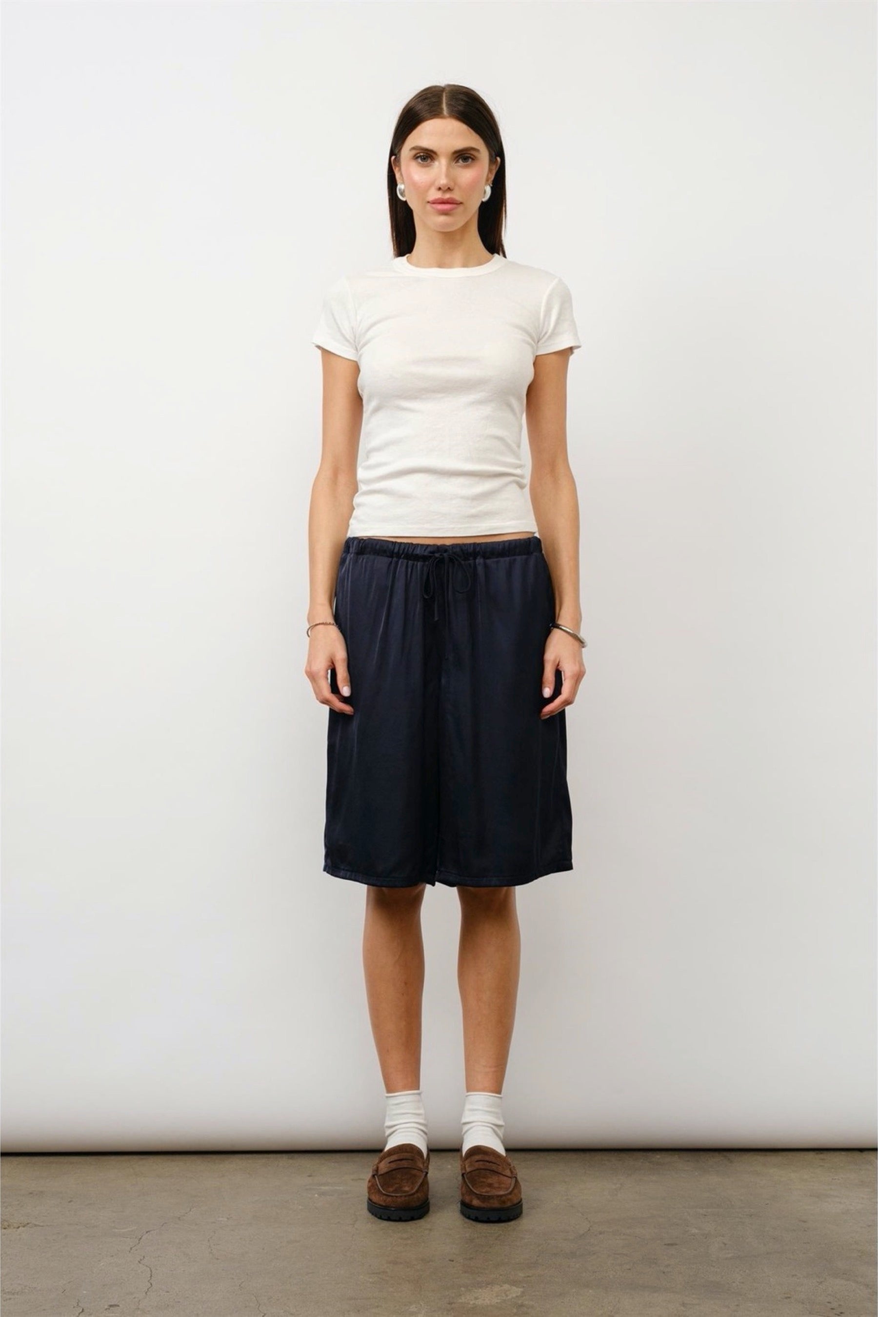 Navy Lily Relaxed Shorts