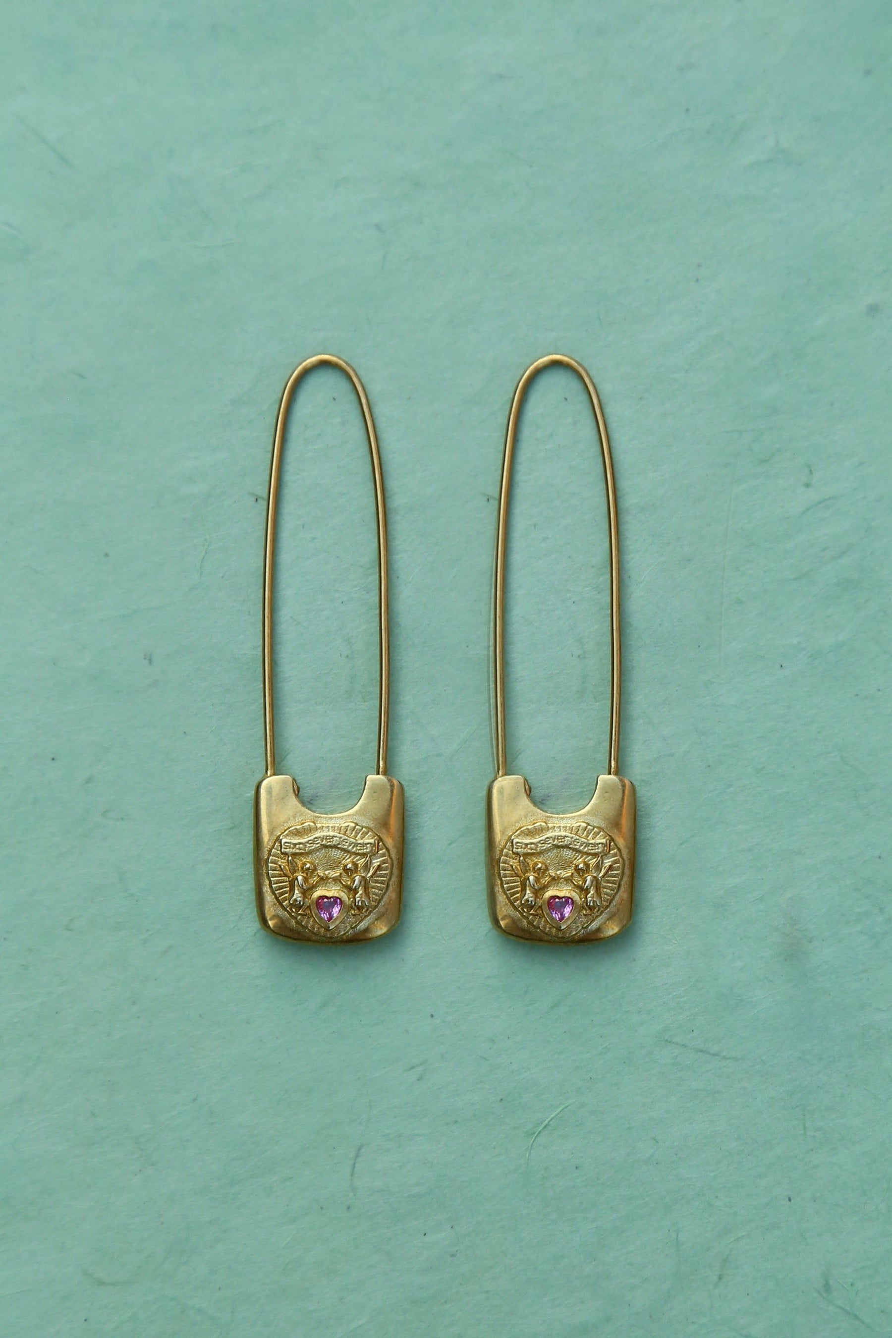 Gold Safety Pin Earrings
