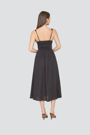 Black Crescent Midi Dress