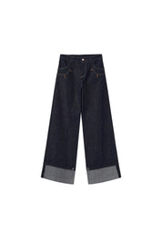 Wide Leg Cuffed Jean