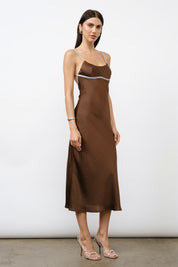 Brown Aurelia Bias Dress