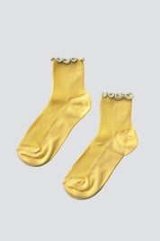 Butter + Baby Blue Ruffled Socks