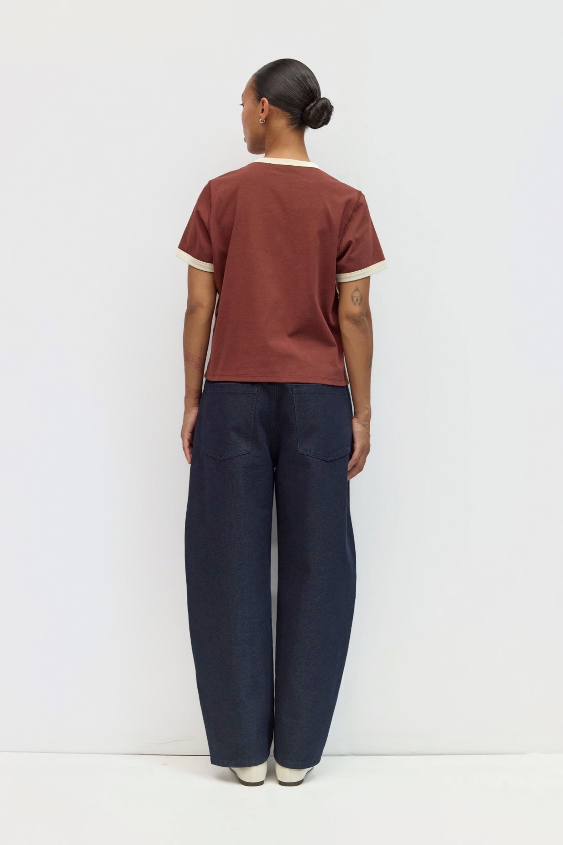 Brown Stripe Cait Tee