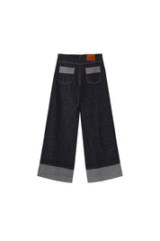 Wide Leg Cuffed Jean