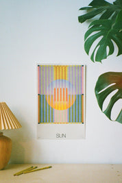 Sun Risograph Print