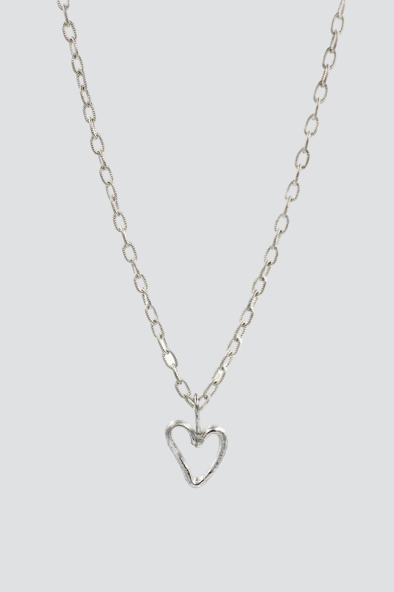 Silver Open Heart Necklace