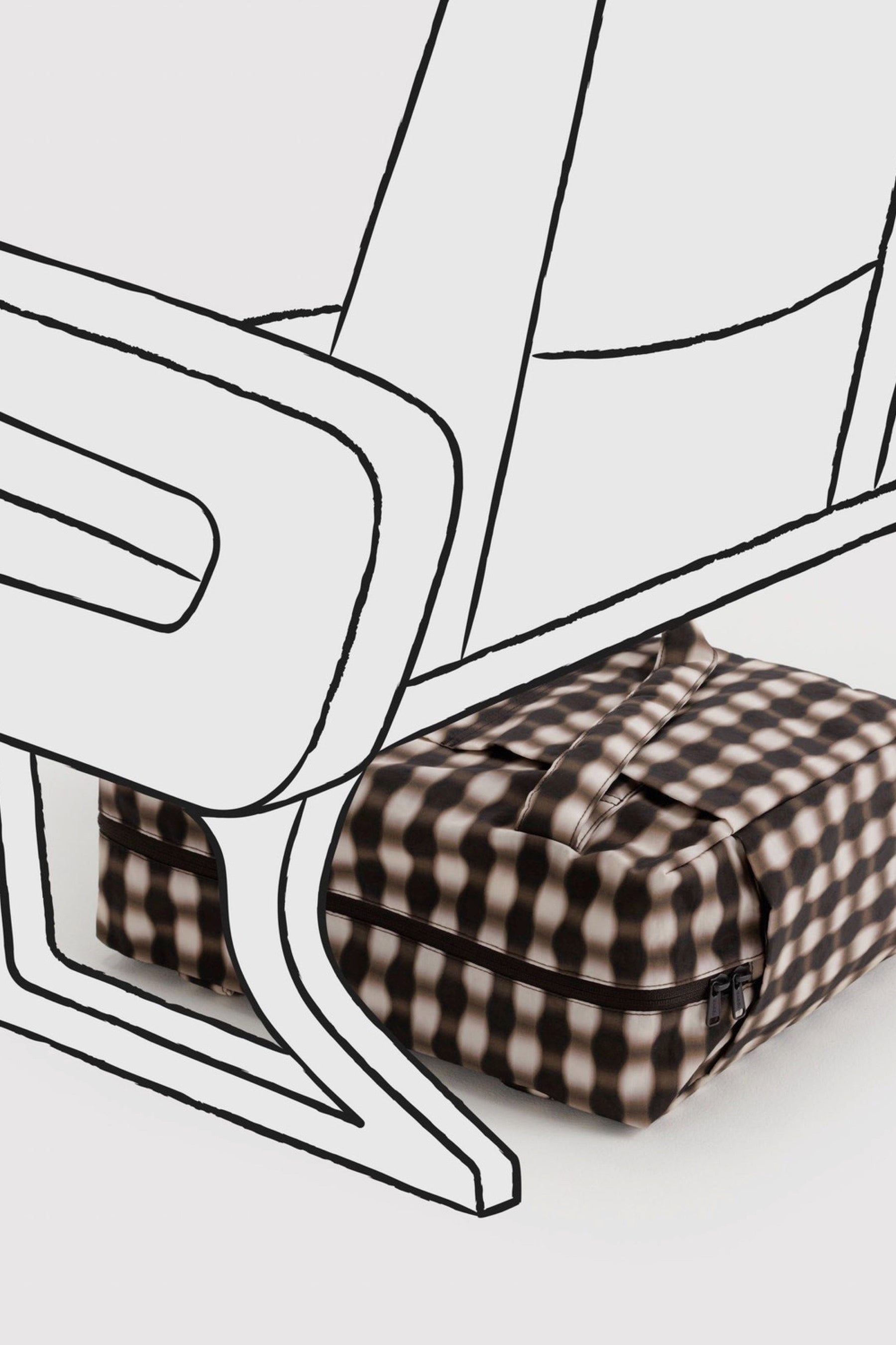 Blurred Gingham Small Cloud Carry-on