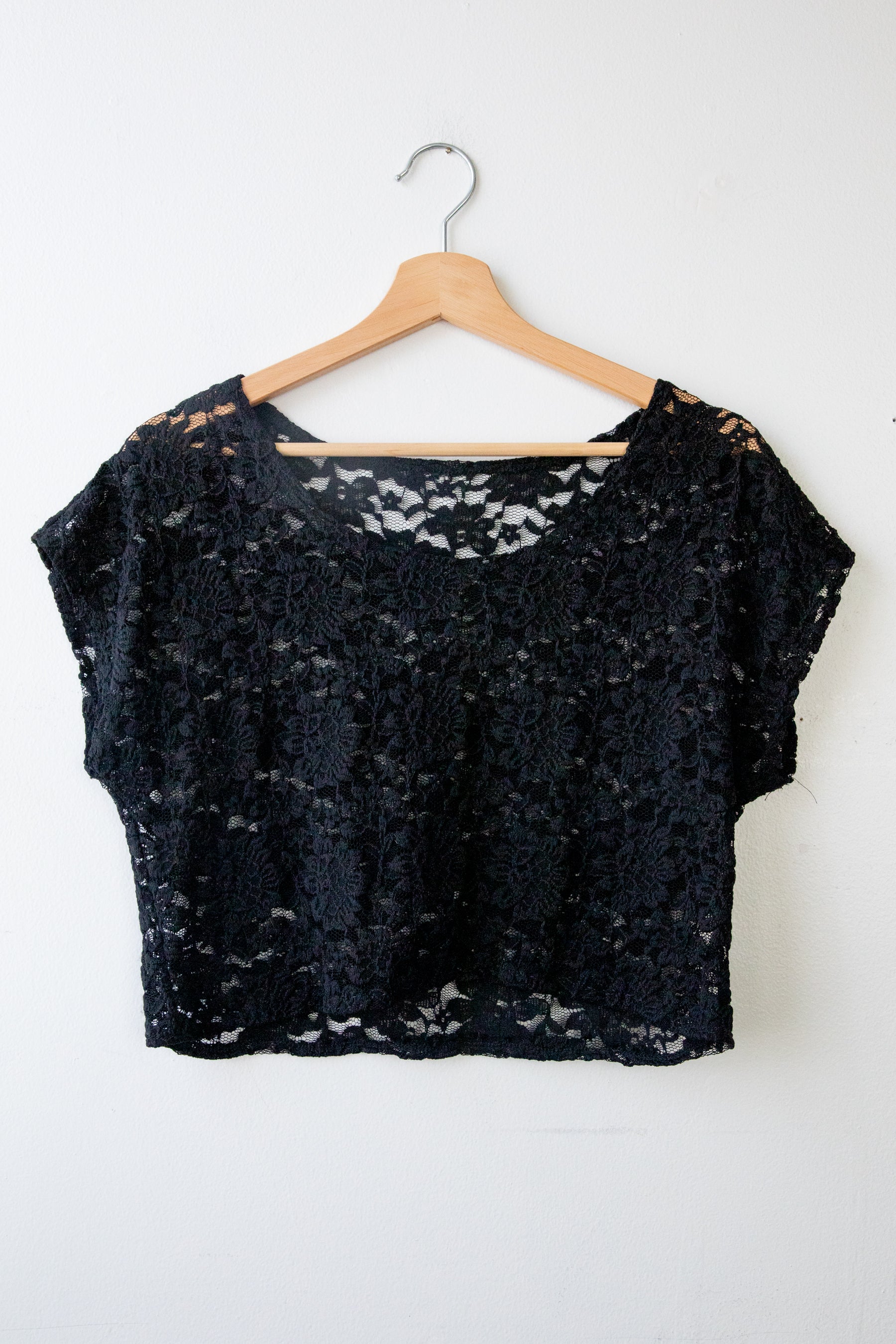Black Lace Crop Top