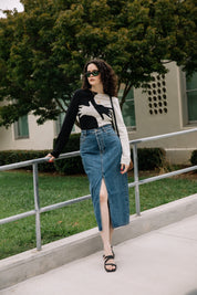 Black & Cream Handsy Knit Jumper