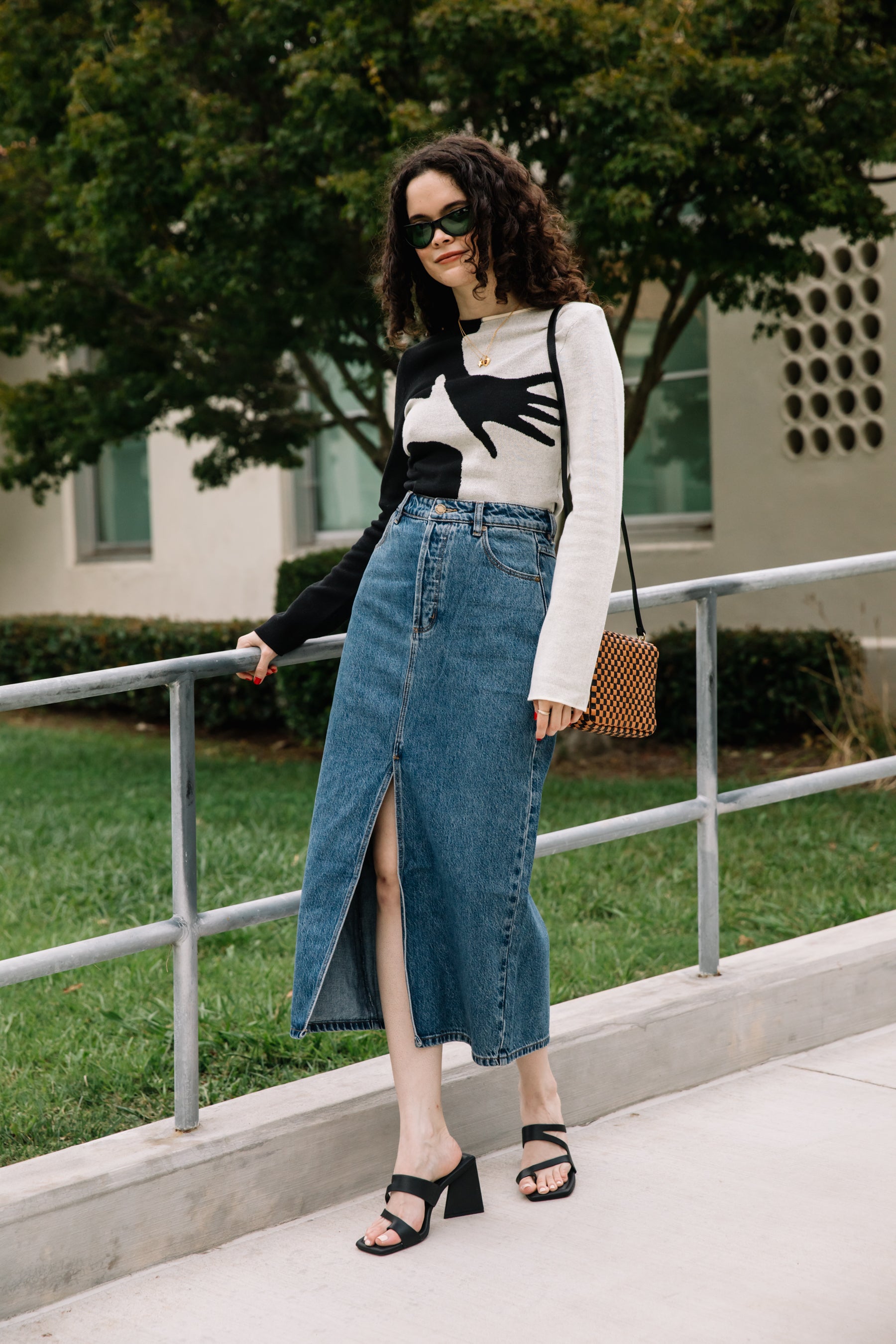 Mid Vintage Blue Chicago Skirt