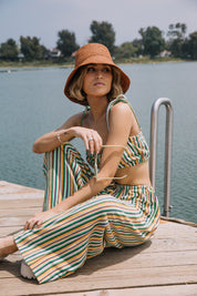 Green Stripe Terry Trouser