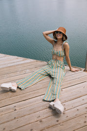 Green Stripe Terry Trouser