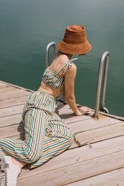 Green Stripe Terry Trouser