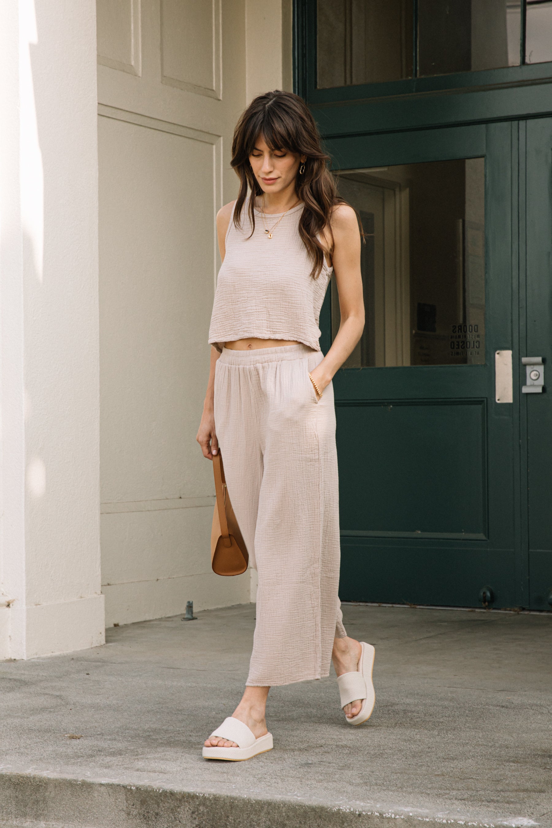Sand Reversible Gauze Top