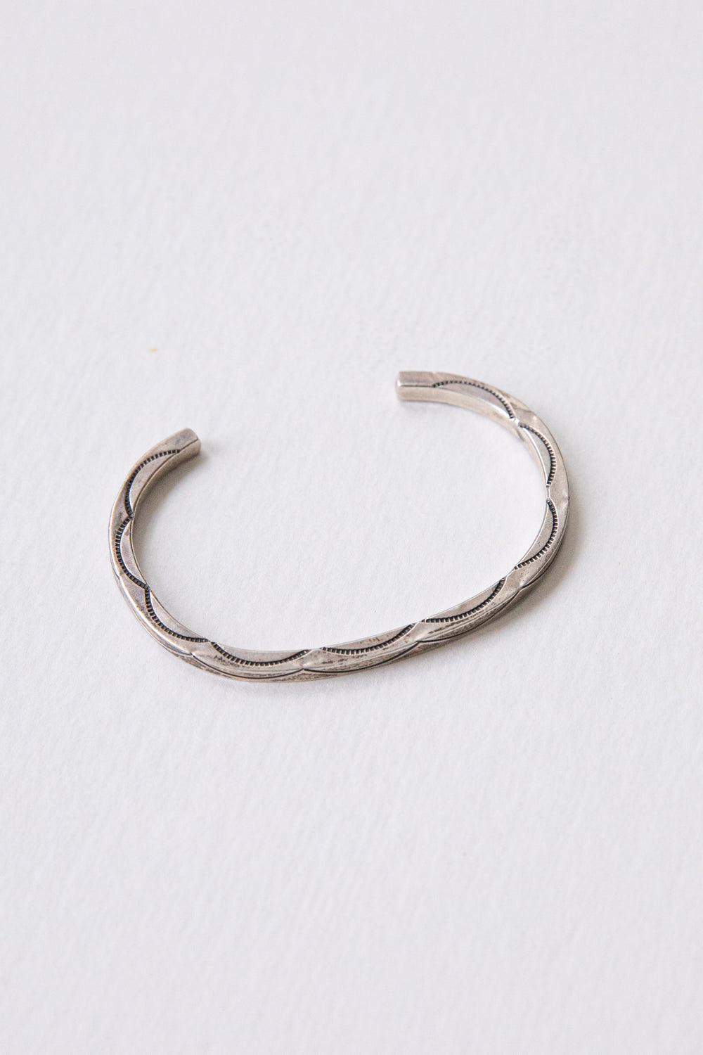Stamped Arches Sterling Cuff