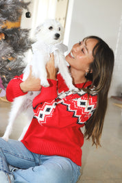 Festive Red Adornment Sweater